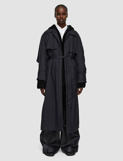 JOSEPH Fashion Women Silky Quilting Clovis Coat Black