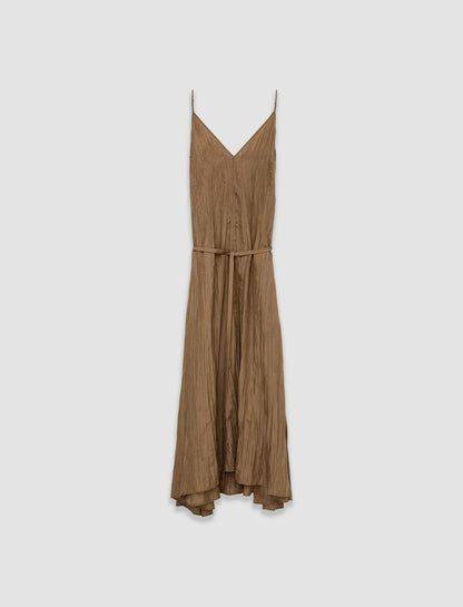 JOSEPH Fashion Women Habotai Silk Daniele Dress Frozen Mocha