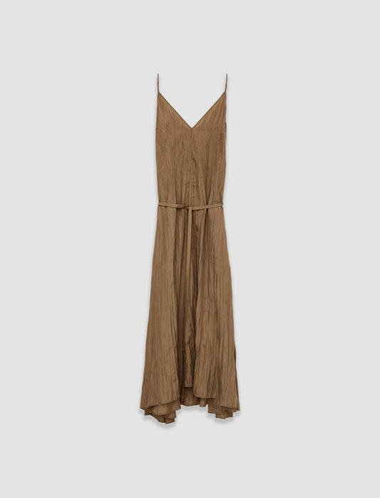 JOSEPH Fashion Women Habotai Silk Daniele Dress Frozen Mocha