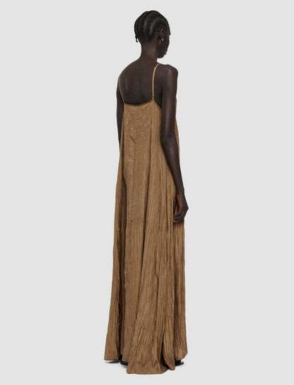 JOSEPH Fashion Women Habotai Silk Daniele Dress Frozen Mocha