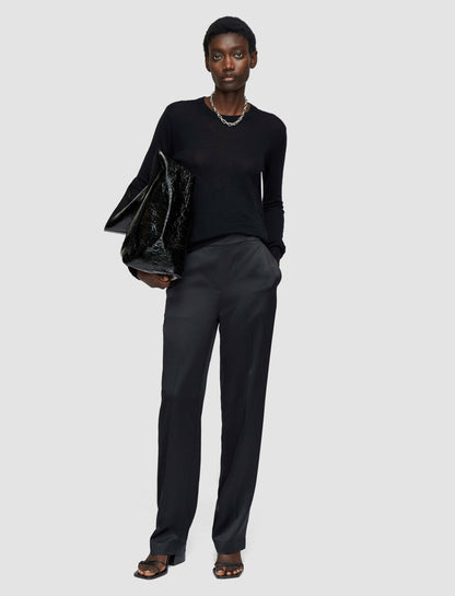 JOSEPH Fashion Women Tova Silk Satin Trousers Black