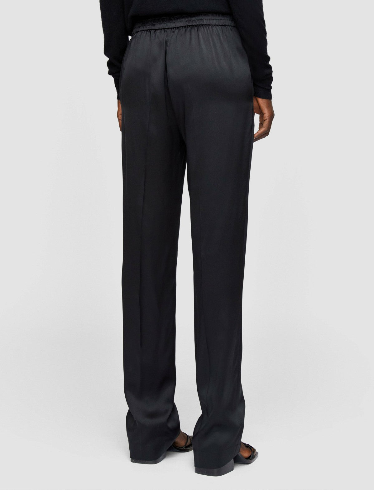 JOSEPH Fashion Women Tova Silk Satin Trousers Black