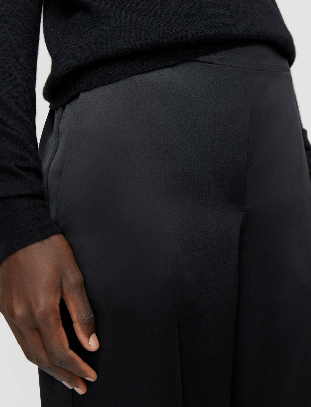 JOSEPH Fashion Women Tova Silk Satin Trousers Black