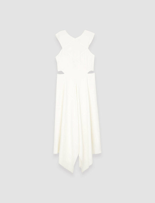 JOSEPH Fashion Women Silky Vichy Danube Dress Ivory