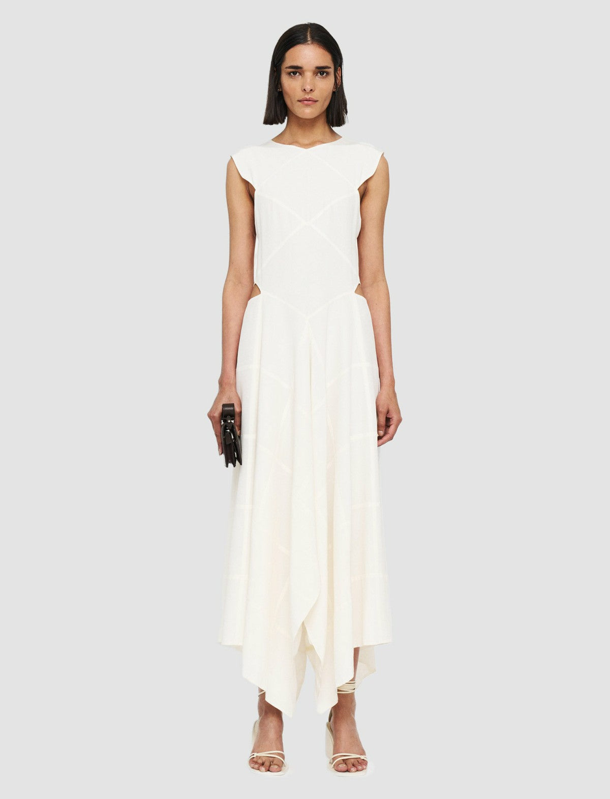 JOSEPH Fashion Women Silky Vichy Danube Dress Ivory