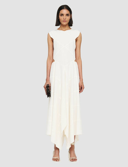 JOSEPH Fashion Women Silky Vichy Danube Dress Ivory