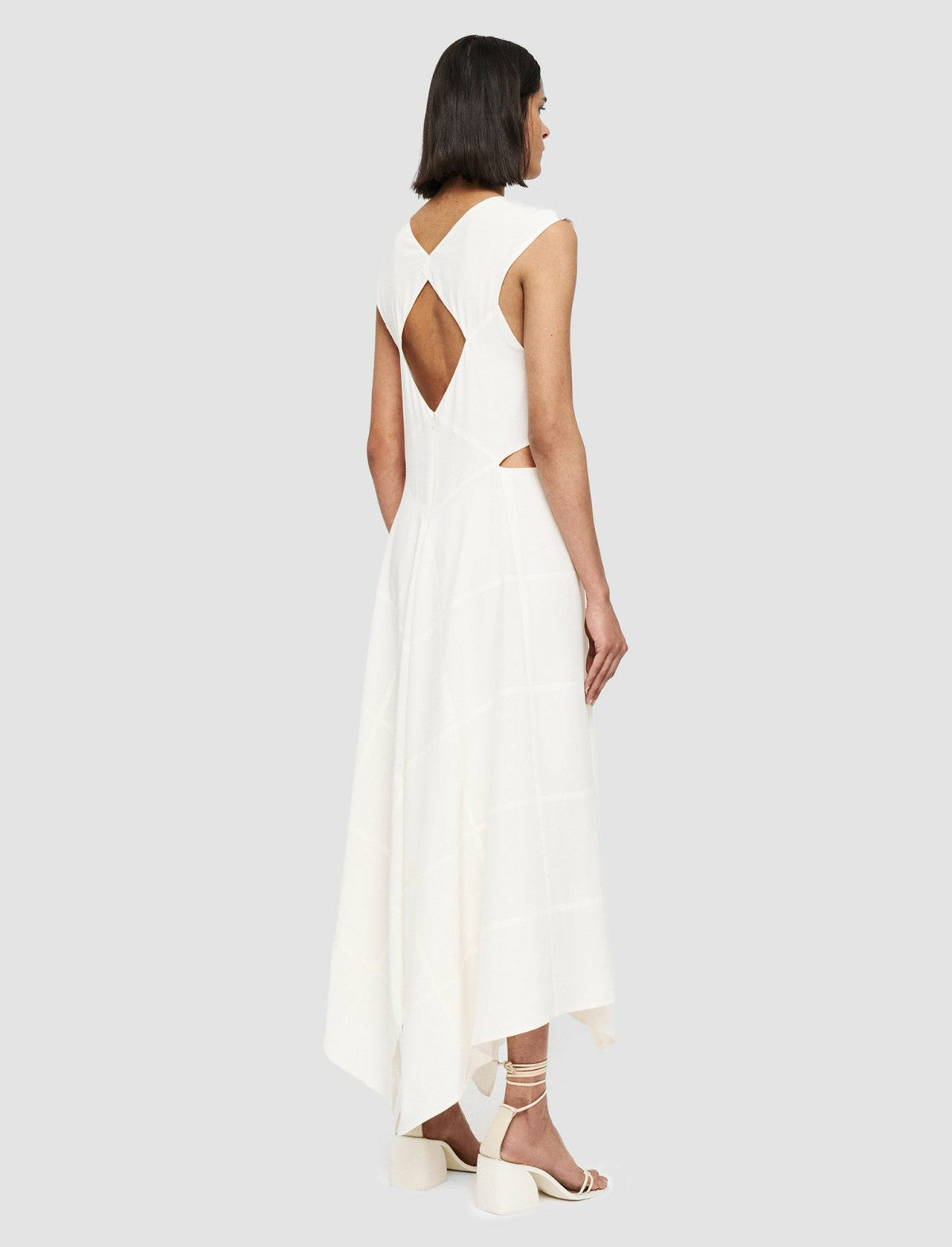 JOSEPH Fashion Women Silky Vichy Danube Dress Ivory