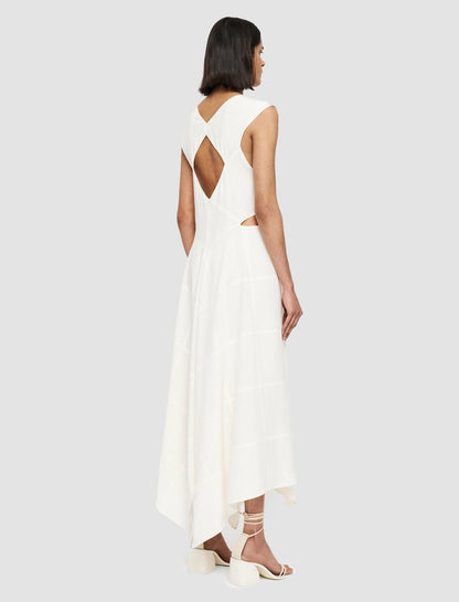 JOSEPH Fashion Women Silky Vichy Danube Dress Ivory