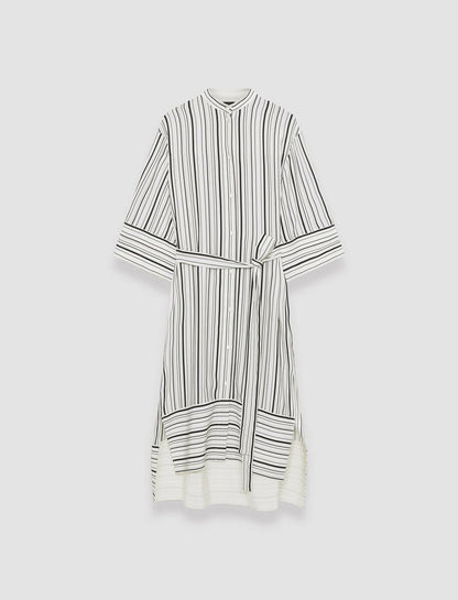 JOSEPH Fashion Women Silk Animation Darius Dress Oyster White/ Black