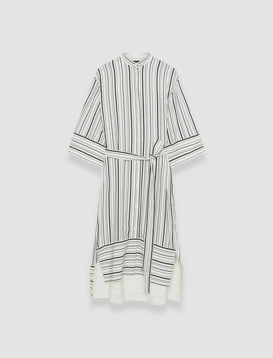 JOSEPH Fashion Women Silk Animation Darius Dress Oyster White/ Black
