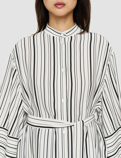 JOSEPH Fashion Women Silk Animation Darius Dress Oyster White/ Black