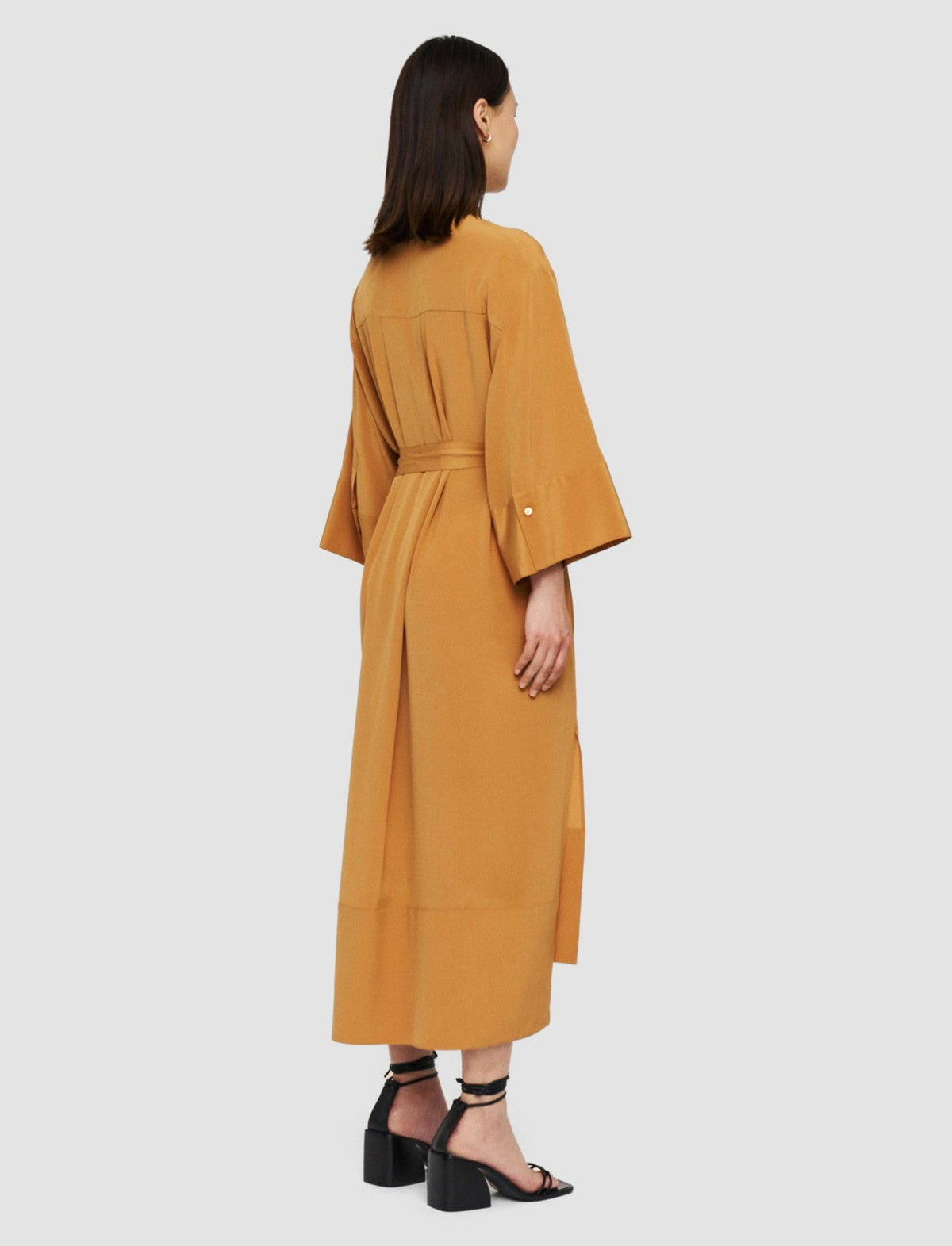 JOSEPH Fashion Women Darius Crepe de Soie Silk Dress Clay