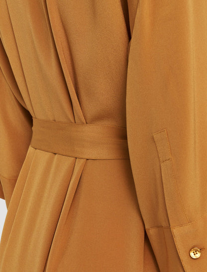 JOSEPH Fashion Women Darius Crepe de Soie Silk Dress Clay