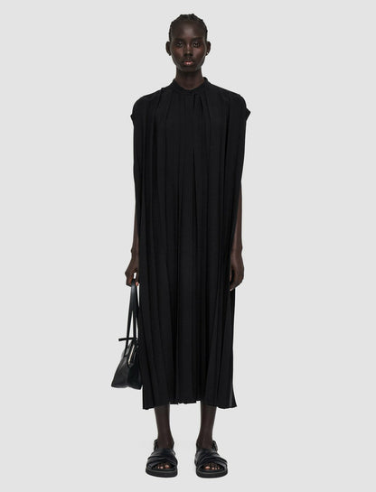 JOSEPH Fashion Women Davidge Airy Plissé Dress Black