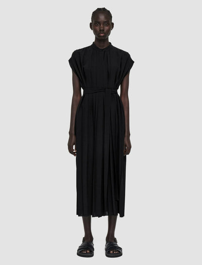 JOSEPH Fashion Women Davidge Airy Plissé Dress Black