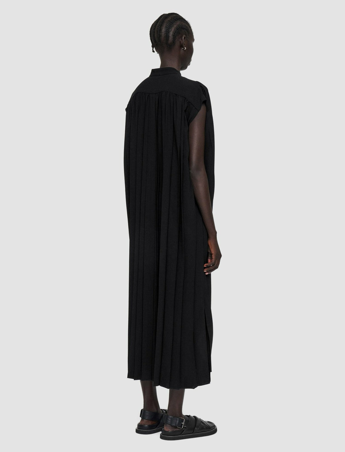 JOSEPH Fashion Women Davidge Airy Plissé Dress Black