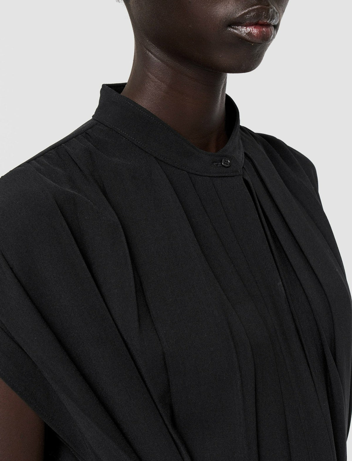 JOSEPH Fashion Women Davidge Airy Plissé Dress Black