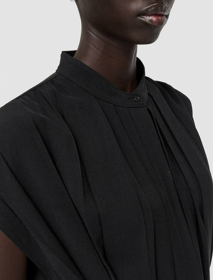 JOSEPH Fashion Women Davidge Airy Plissé Dress Black