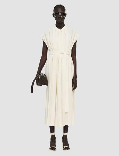 JOSEPH Fashion Women Davidge Airy Plissé Dress Papyrus