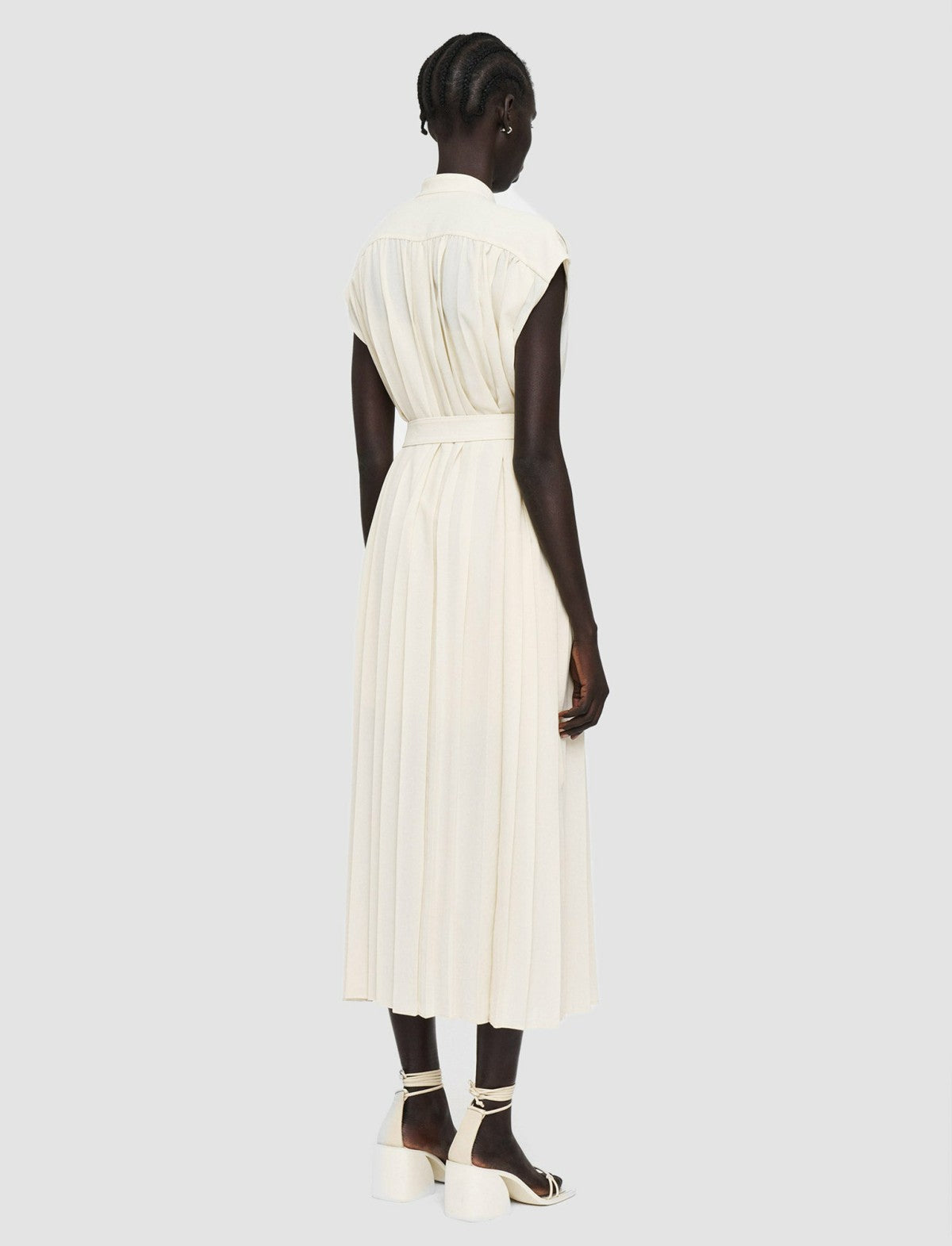 JOSEPH Fashion Women Davidge Airy Plissé Dress Papyrus
