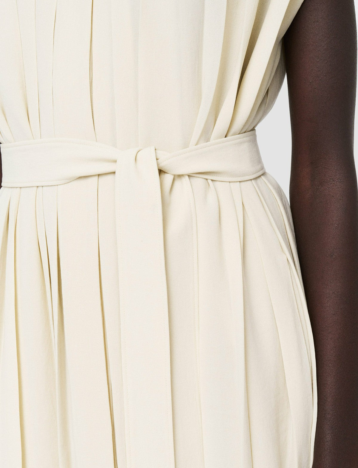 JOSEPH Fashion Women Davidge Airy Plissé Dress Papyrus