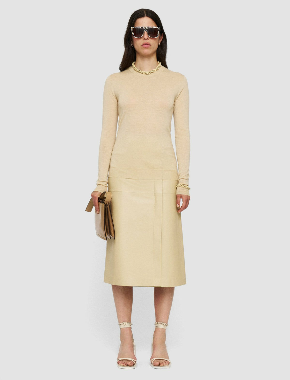 JOSEPH Fashion Women Cashair Round Neck Jumper Safari