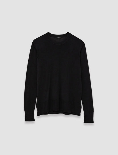 JOSEPH Fashion Women Super Fine Merino Silk Round Neck Jumper Black