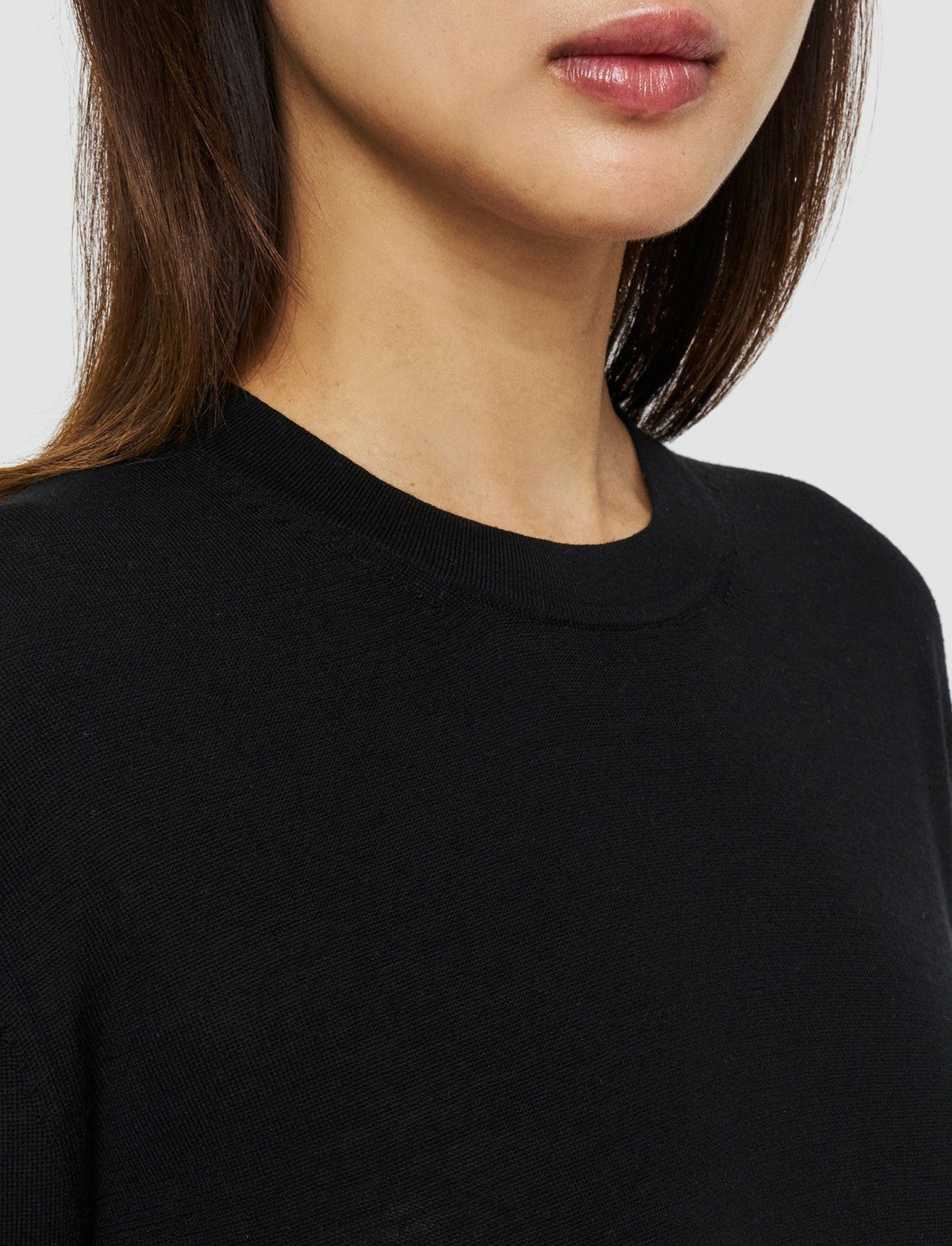 JOSEPH Fashion Women Super Fine Merino Silk Round Neck Jumper Black