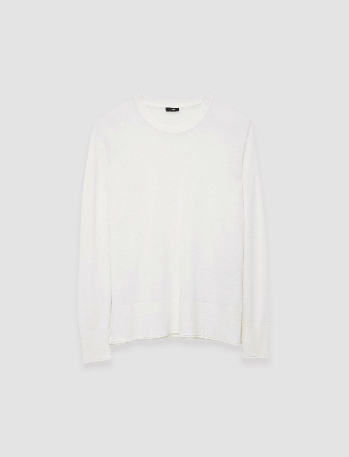 JOSEPH Fashion Women Super Fine Merino Silk Round Neck Jumper Oyster White