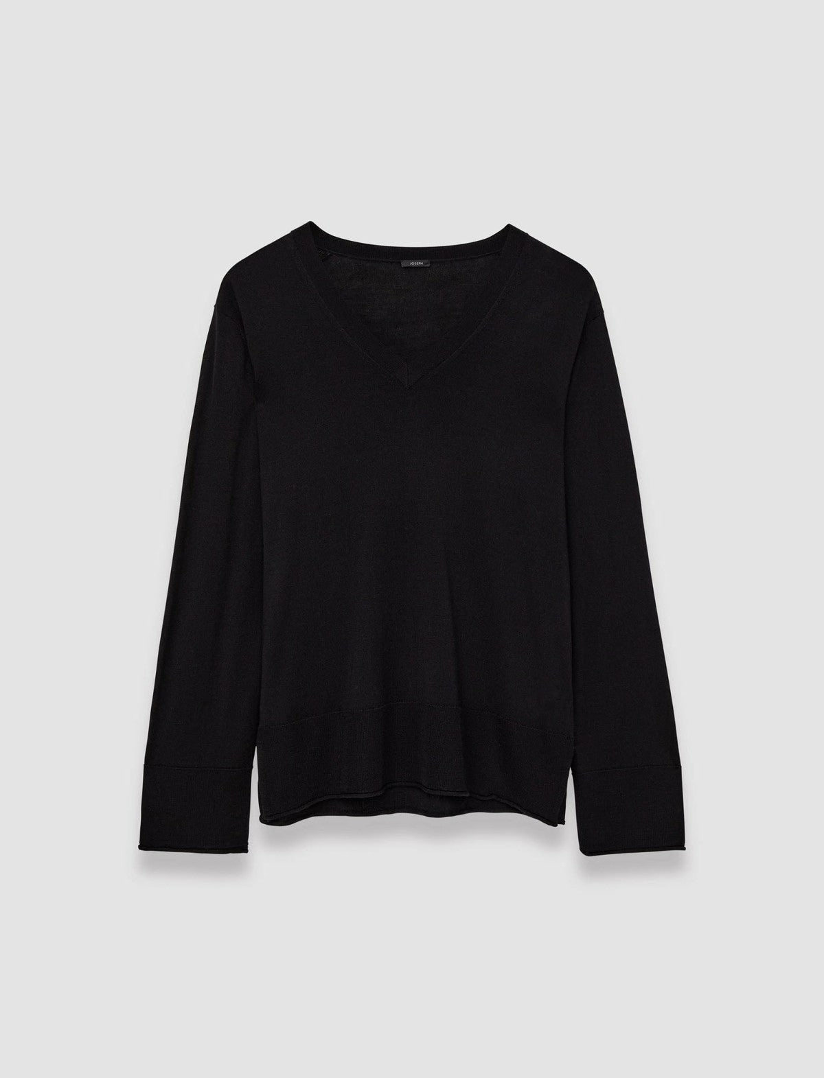 JOSEPH Fashion Women Super Fine Merino Silk V Neck Jumper Black