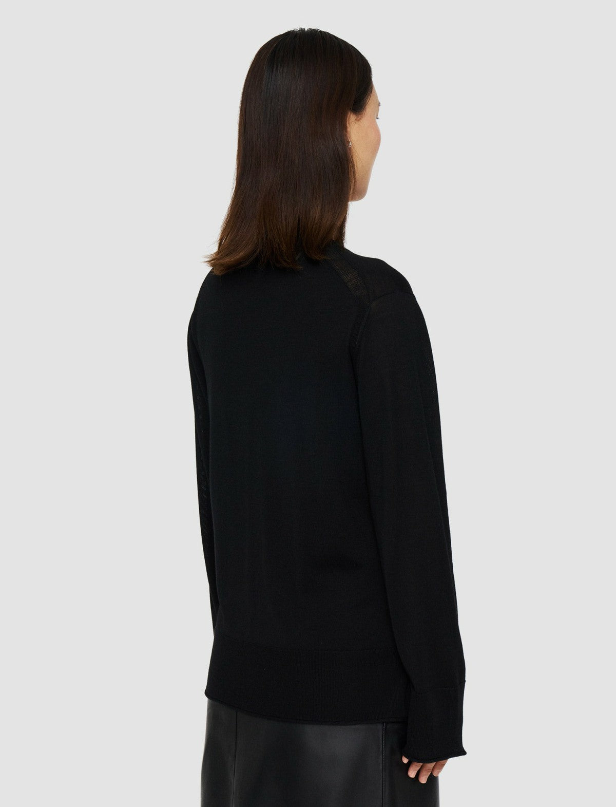 JOSEPH Fashion Women Super Fine Merino Silk V Neck Jumper Black
