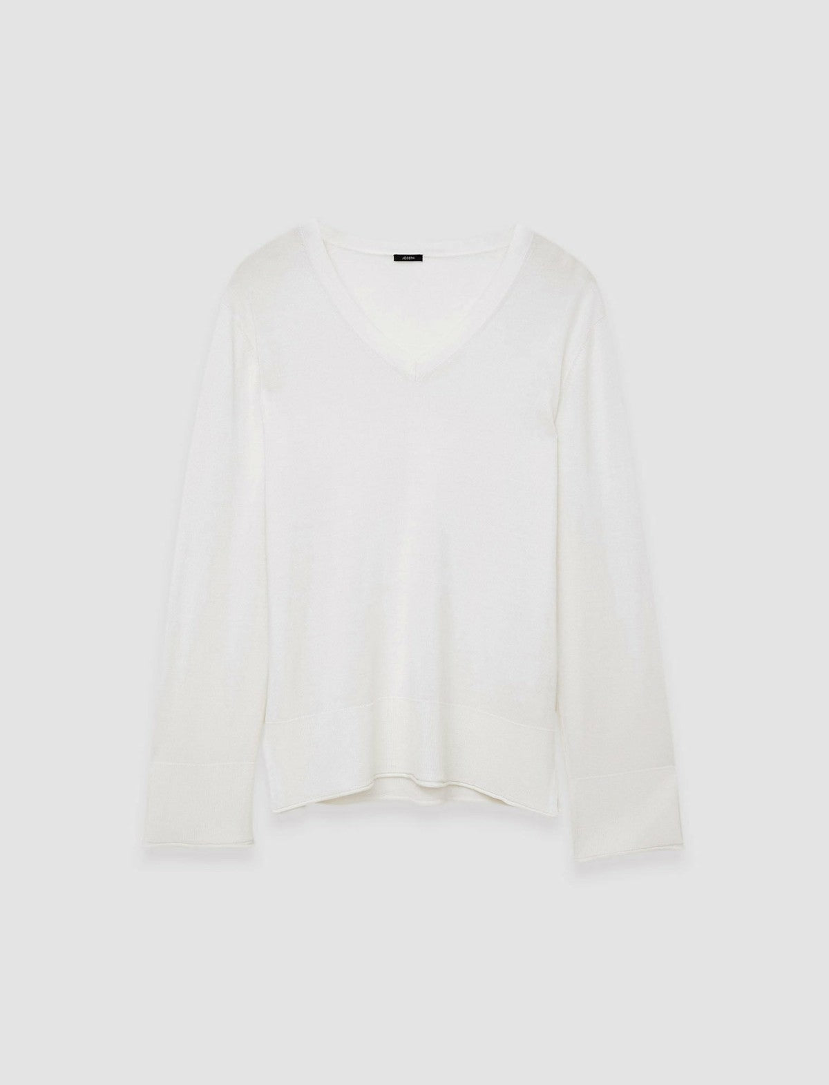 JOSEPH Fashion Women Super Fine Merino Silk V Neck Jumper Oyster White