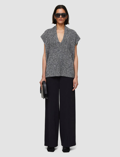 JOSEPH Fashion Women Luxe Cashmere Vest Black Melange