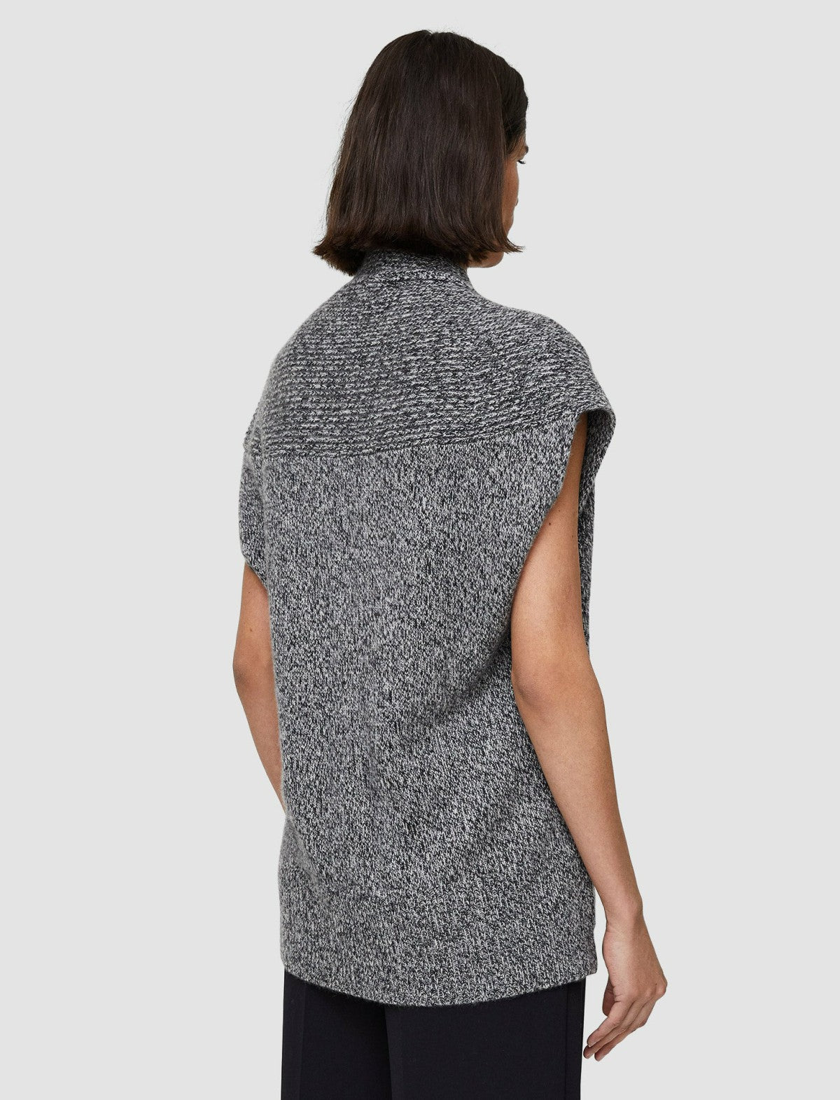 JOSEPH Fashion Women Luxe Cashmere Vest Black Melange