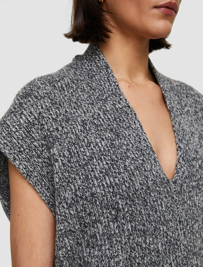 JOSEPH Fashion Women Luxe Cashmere Vest Black Melange