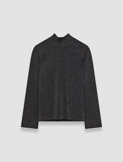 JOSEPH Fashion Women Double Face Lurex Merino Top Black