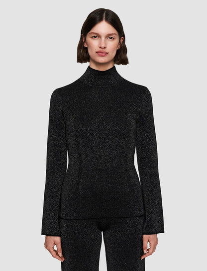 JOSEPH Fashion Women Double Face Lurex Merino Top Black