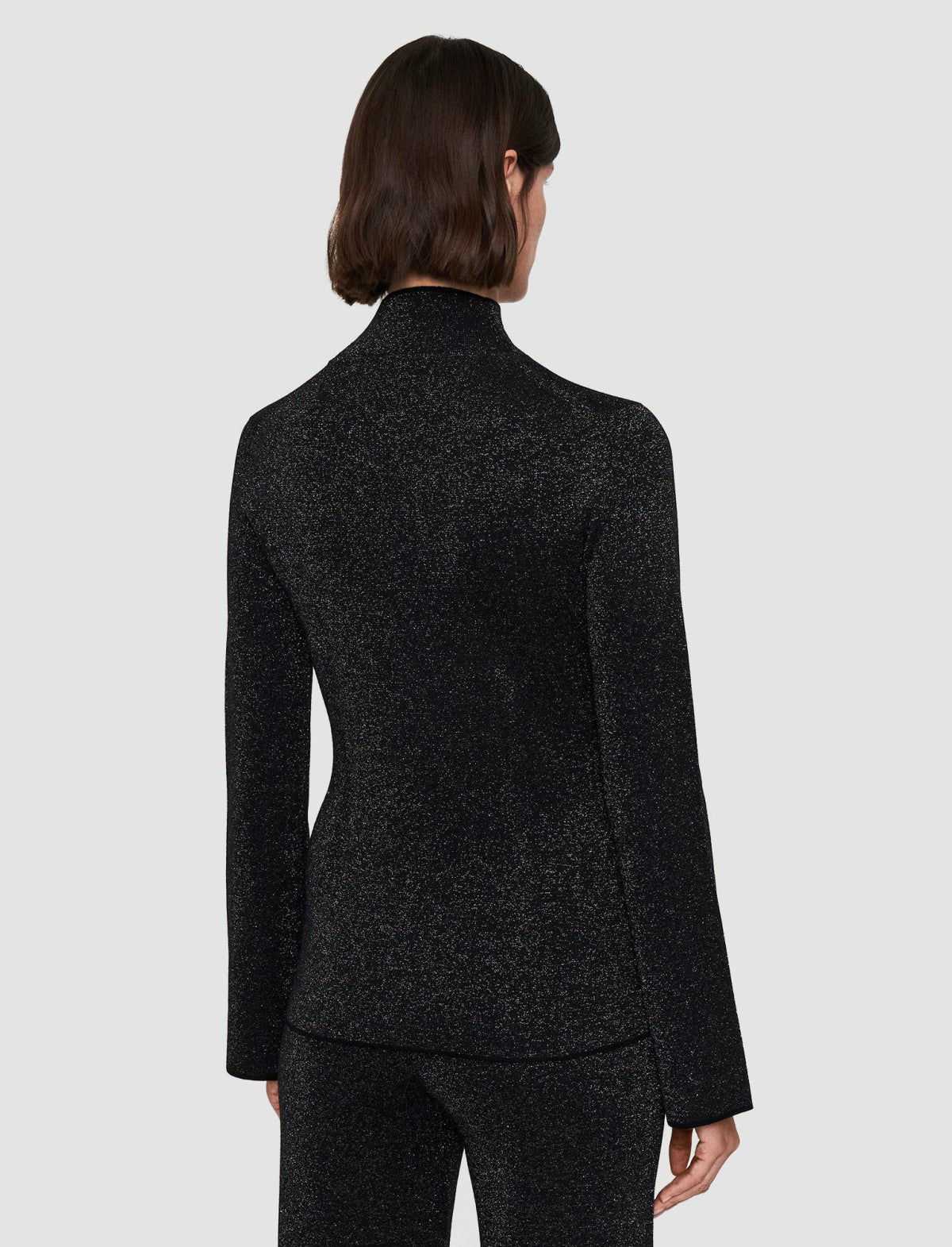 JOSEPH Fashion Women Double Face Lurex Merino Top Black