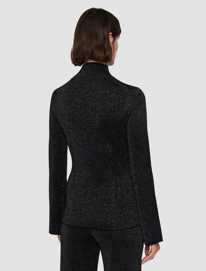 JOSEPH Fashion Women Double Face Lurex Merino Top Black