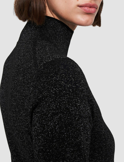 JOSEPH Fashion Women Double Face Lurex Merino Top Black