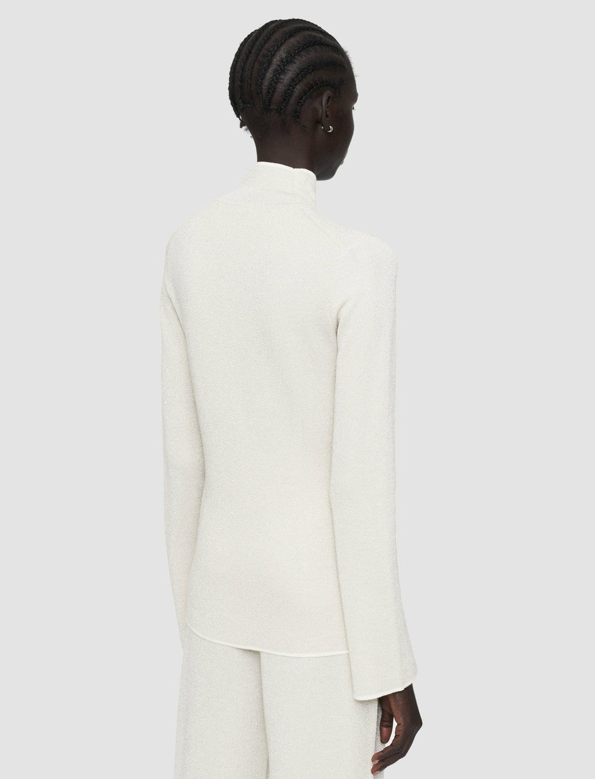 JOSEPH Fashion Women Double Face Lurex Merino Top Ivory