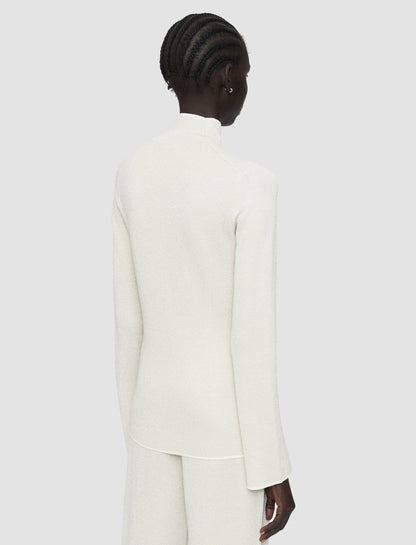 JOSEPH Fashion Women Double Face Lurex Merino Top Ivory