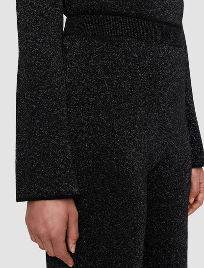 JOSEPH Fashion Women Double Face Lurex Merino Trousers Black