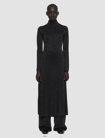 JOSEPH Fashion Women Double Face Lurex Merino Dress Black