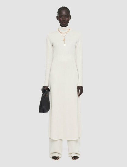 JOSEPH Fashion Women Double Face Lurex Merino Dress Ivory