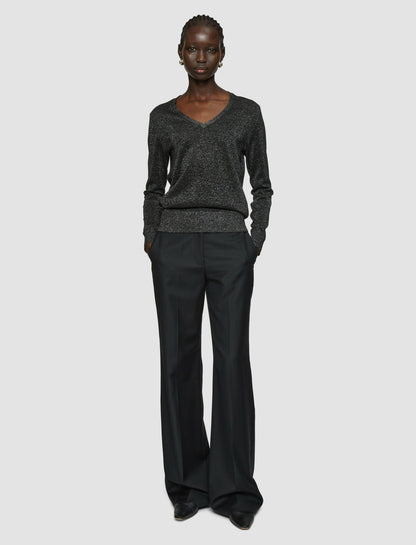 JOSEPH Fashion Women Lurex Knit V Neck Jumper Black