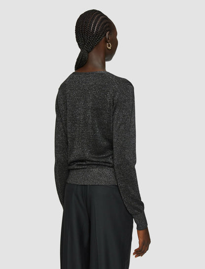 JOSEPH Fashion Women Lurex Knit V Neck Jumper Black