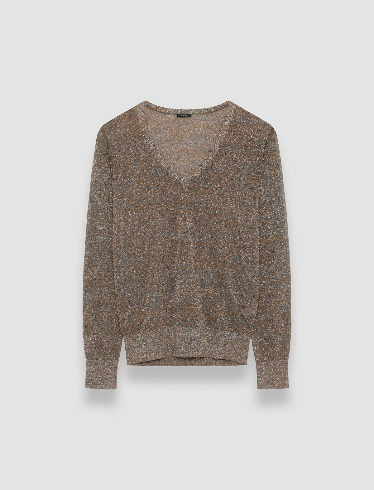 JOSEPH Fashion Women Lurex Knit V Neck Jumper Metallic Spark