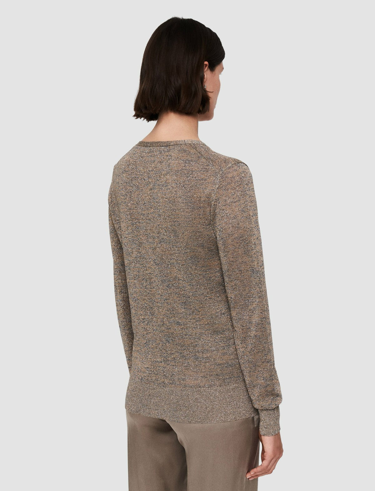 JOSEPH Fashion Women Lurex Knit V Neck Jumper Metallic Spark