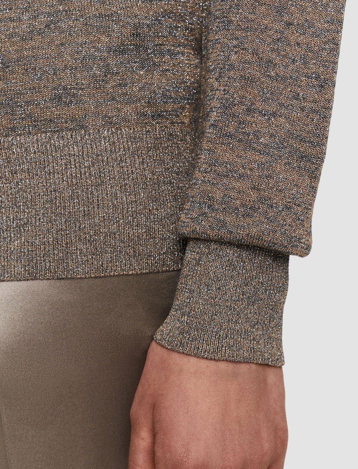 JOSEPH Fashion Women Lurex Knit V Neck Jumper Metallic Spark